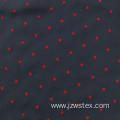 100% Polyester moss crepe with Red flocking